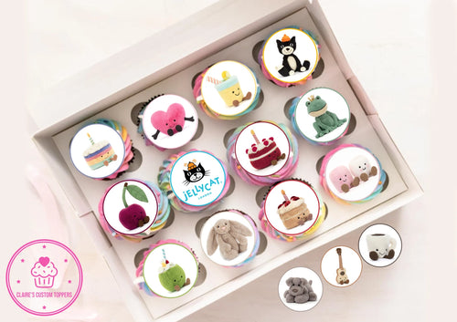 Jelly Cat Cupcake Toppers Icing/Wafer Cake Toppers