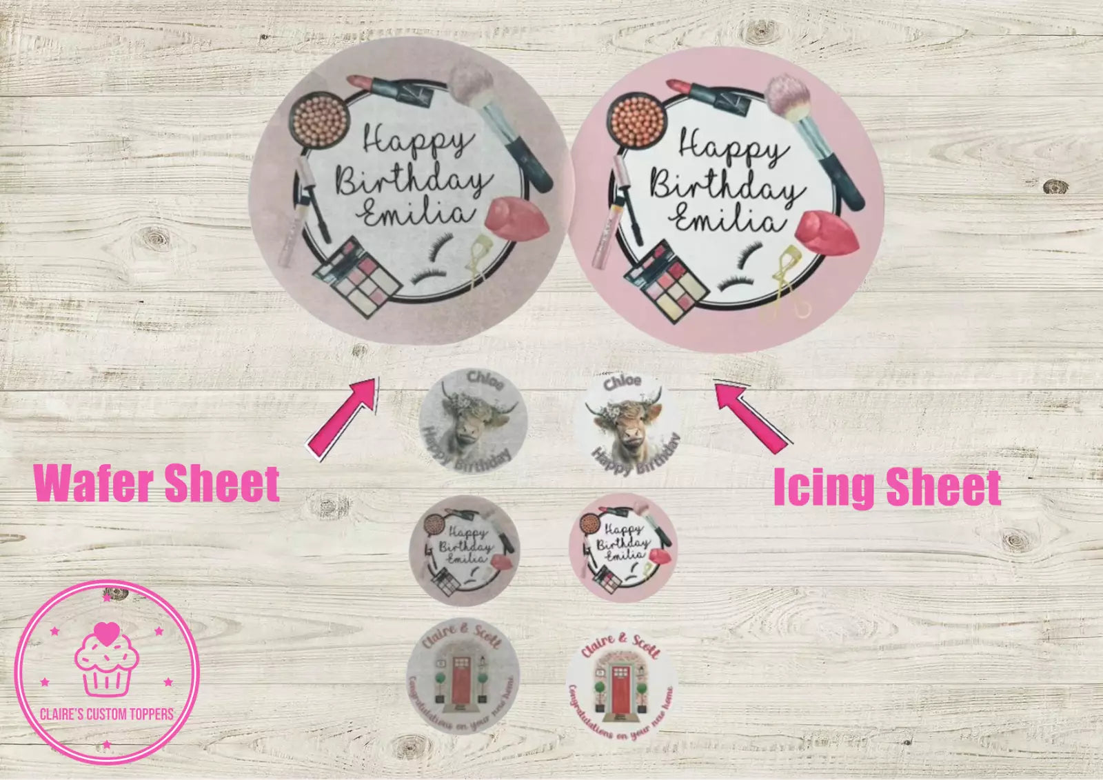 Personalised Cinnamoroll Edible Icing/Wafer Cake and Cupcake Toppers