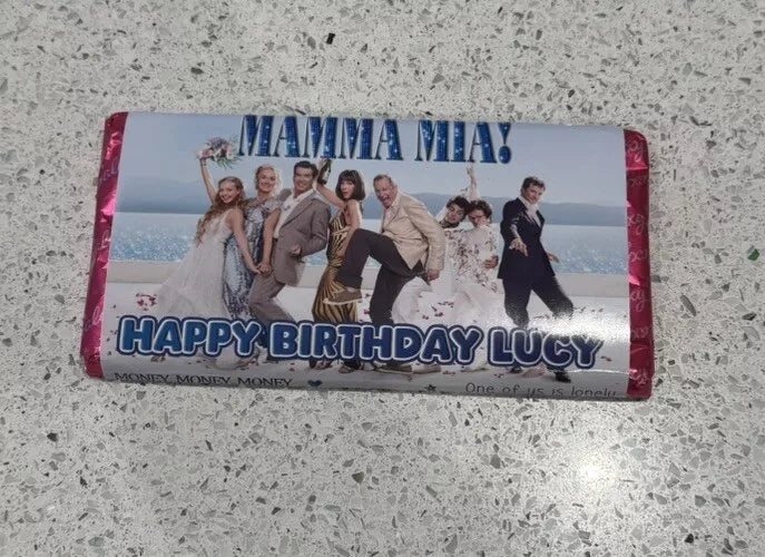 Personalised Mamma Mia Chocolate Bar Wrapper