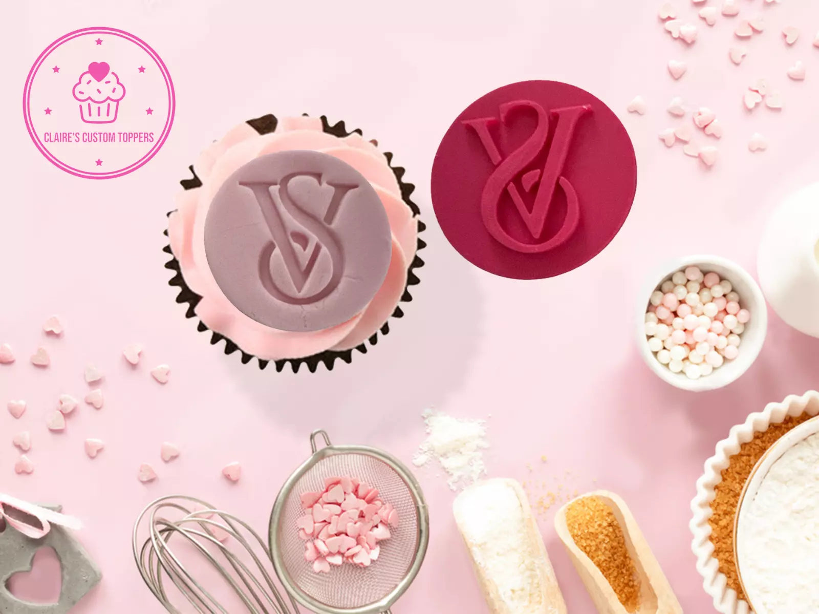 Victoria's Secret Logo Round Cookie Embosser Stamp for Cupcakes