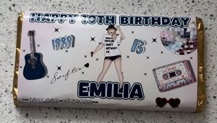 Personalised Taylor Swift (Swiftie) Chocolate Bar Wrapper