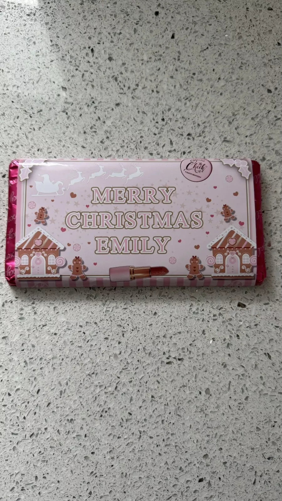Personalised Plouise Christmas Make Up Chocolate Bar Wrapper
