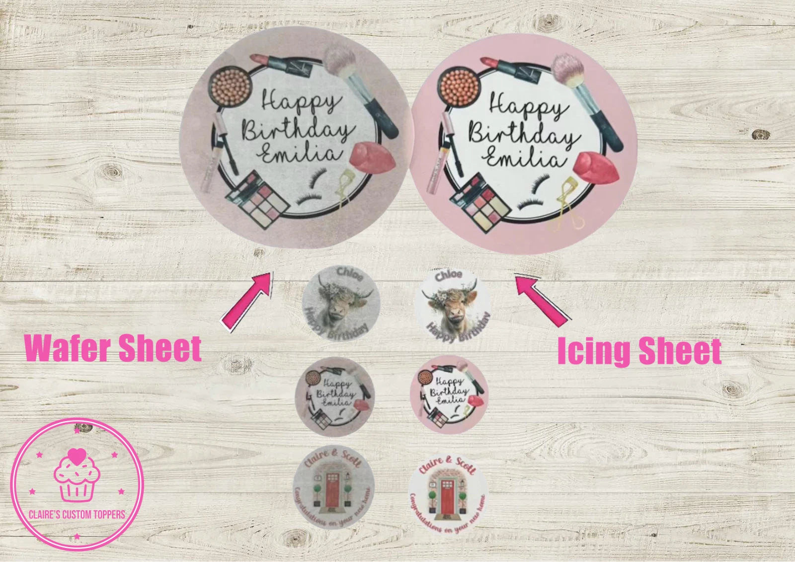 Personalised Cinnamoroll Cupcake Edible Icing/Wafer Cake Toppers