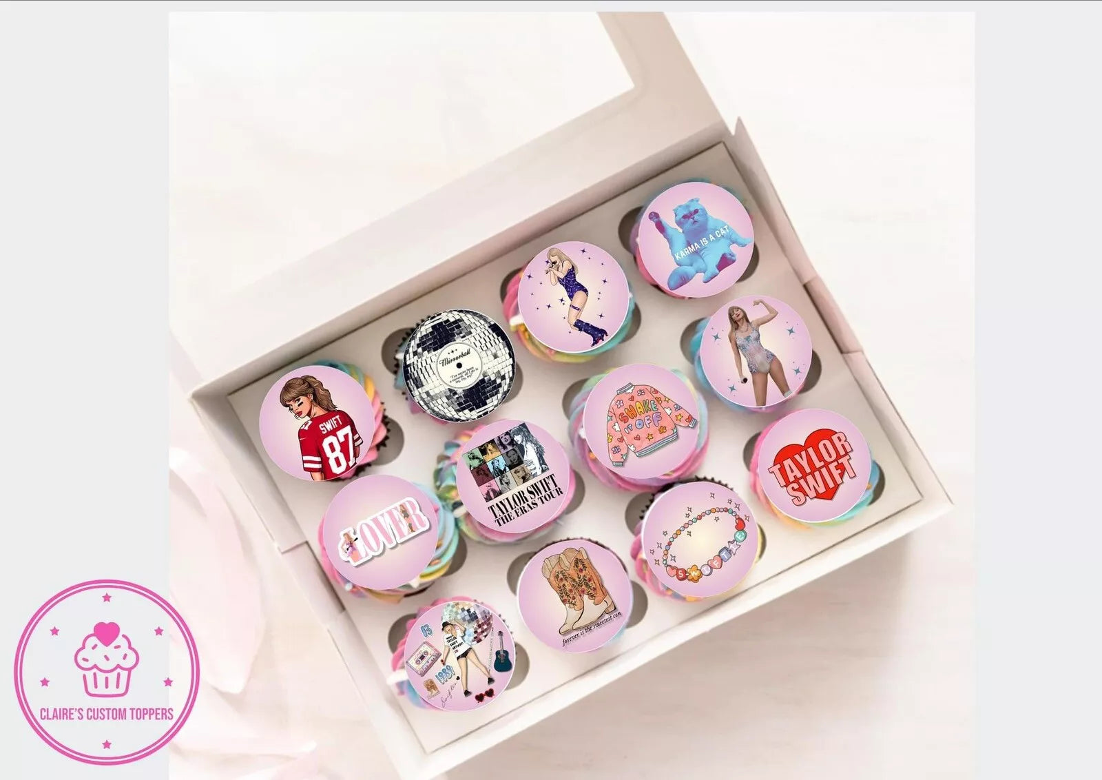 Taylor Swift Swiftie Concert Icing/Wafer Cupcake Toppers