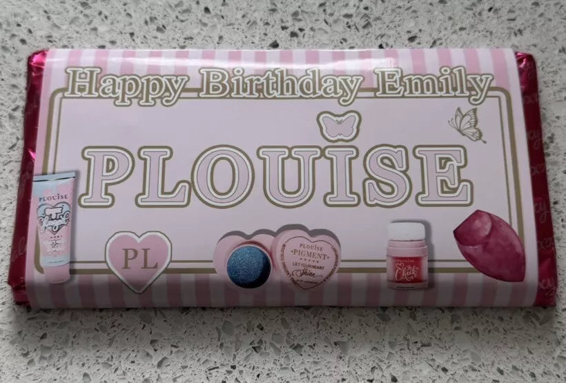 Personalised Plouise Birthday Make Up Chocolate Bar Wrapper