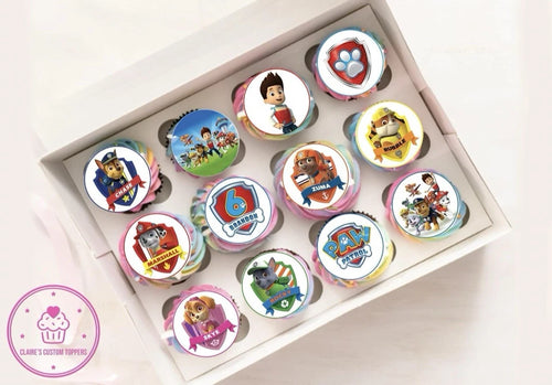 Paw Patrol Characters Edible Icing/Wafer Cupcake Toppers